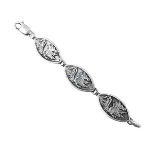 Art Palace 925 Sterling <b>Silver</b> Vintage Eagle Charm <b>Bracelet</b> Chain Link Women's Jewelry Everyday Wear Gift - Product Image 2