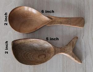 Cuillère en bois massif en bois d'acacia pour la cuisine, avec logo personnalisé, pour la sculpture sur bois - Product Image 4