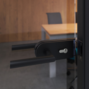Maniglie per porte e finestre in alluminio a forma di L-R Emuca con finitura verniciata nera per serrature a vetro - Product Image 3