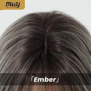 Peluca Ember-DWY MiraScalp de 18 Pulgadas, Larga, Lisa, Gris/Negro con Encaje Transparente - Product Image 2