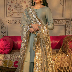 Robe de mariée de créateur pakistanais mariée Gharara costumes Sharara robe en mousseline de soie Gharara vente chaude 2025 robe - Product Image 5