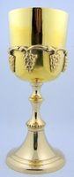 Coupe de communion artisanale moderne en laiton, finition or massif poli, écologique, capacité 1000 ml, pour cérémonies religieuses et utilisation en extérieur
