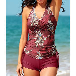 Two Piece Swimwear <b>Top</b> and Shorts Set Adjustable Straps Comfortable Fit Women <b>Swim</b> <b>Top</b> and Short - Product Image 4