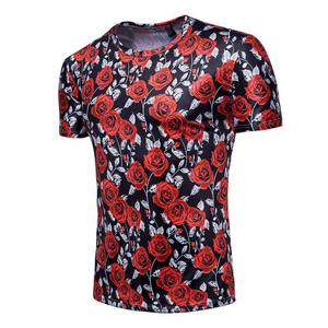 100% Cotton Men's Loose Fit Breathable Casual <b>Half</b> <b>Sleeve</b> Sublimation Custom Printed <b>T</b>-<b>Shirt</b> with Drop Shoulder OEM Service - Product Image 2