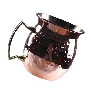 Top Quality Copper Mugs Moscow Mule <b>Coffee</b> diamond finished Wine Cup Copper Cocktail Glass Hammered Cup Glass With Handle Mugs - Product Image 1
