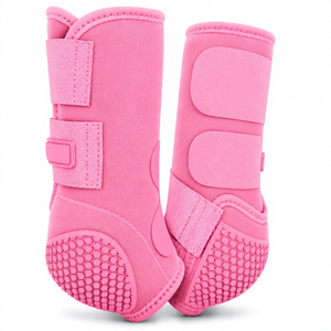 Botas protectoras para caballos de color rosa, de microfibra, para uso equino. - Product Image 1