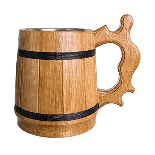 トップスタンダード製品木製マグハンドルビールマグユニークなデザイン高級プレミアム品質ホット販売ナチュラルクリエイティブティーカップ