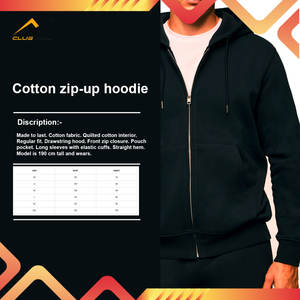Venta al por mayor de sudadera con capucha de algodón con cremallera para los hombres Mejor diseño Ligero Color sólido con capucha Collar para el invierno Servicio OEM disponible - Product Image 2