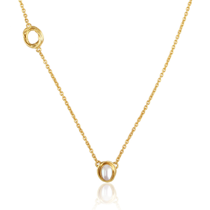 Collier pendentif en pierre précieuse avec petite perle blanche Collier en argent sterling plaqué or jaune Bijoux Collection vintage - Product Image 3