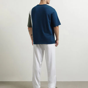 Customized Eco-Friendly 100% Cotton Comfortable <b>Men</b> Summer Tracksuit Set with Custom Logo <b>T</b>-<b>Shirt</b> and Trousers - Product Image 2