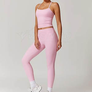 Ensemble de yoga pour femmes de qualité supérieure, taille plus, matière extensible douce, deux pièces, séchage rapide, respirant, pour l'entraînement, la salle de sport, le yoga, la course à pied - Product Image 4