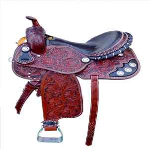 Selle de cowboy sans arçon faite à la main |   Selle Western en cuir véritable naturel |   Design incurvé, style authentique de cavalier, qualité supérieure - Product Image 1