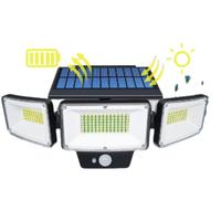 Lampe murale solaire LED Premium à triple face avec capteur de mouvement, étanche, pour extérieur et jardin, haute luminosité
