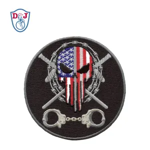 Custom Patch Iron On Parches Bordado Embroidery Skull Biker Patches For Clothes Accessories