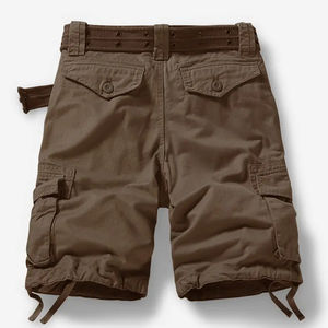 Nouvelle arrivée OEM Short cargo pour hommes Logo personnalisé Tenue décontractée de plein air Taille élastique Short chaud 100% coton Toile taille moyenne - Product Image 4