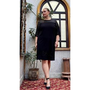 Vestido de Talla Grande con Adornos de Lentejuelas Negro - Product Image 3
