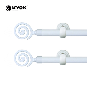 ปลายม่าน KYOK ลายเกลียว สีดำขาว ดีไซน์ทันสมัย อุปกรณ์ตกแต่งปลายม่านสำหรับราวม่าน - Product Image 4