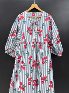 เดรสมิดิลำลองพิมพ์ลายผ้าฝ้ายแท้มีพู่สำหรับผู้หญิงสวมใส่สบายแฟชั่นทรงเอไลน์เงาฤดูร้อน - Product Image 6