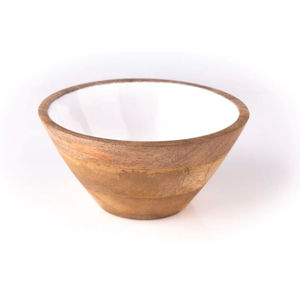 Bol décoratif en bois fabriqué à la main avec design peint, parfait pour servir des salades, des fruits ou des collations sèches avec des fournitures élégantes - Product Image 1