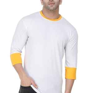 Camiseta de Manga Larga Extra Grande de Algodón 100% para Hombre, Cuello Alto, Bordada, Antiarrugas, con Logotipo Personalizado Disponible, Color Sólido - Product Image 6