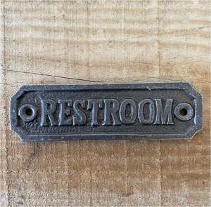 Plaque de porte de salle de bain en fonte Vintage, signe de porte de maison en plein air, porte murale suspendue hôtel bureau école restaurant - Product Image 4