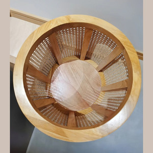 โต๊ะข้างเตียงหวายสานเหมาะสำหรับเก็บของโต๊ะคาเฟ่ไม้สำหรับห้องนั่งเล่น - Product Image 3