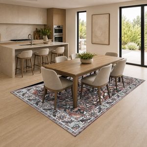 RUGS DEPOT LXDP-0257 Wholesale Multicolor Neutral Vintage Oriental Digital Printed Machine Washable Chenille Area Rug Non <b>Slip</b> - Product Image 4