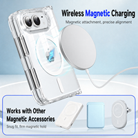 Coque de téléphone pliable magnétique transparente à 18 volets compatible avec moulage par injection PC haute transparence