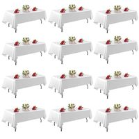 Manteles Rectangulares Clásicos Sólidos de 60x102 Pulgadas (6 Pies), de Poliéster No Tejido, Ecológicos, Duraderos, Resistentes a las Manchas y a las Arrugas, Lavables