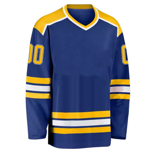 Maillot de hockey sur glace personnalisé pour hommes et femmes, uniforme d'équipe, tissu respirant durable, antibactérien, séchage rapide, taille personnalisable - Product Image 2