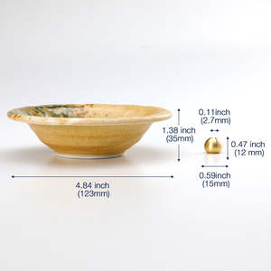 ชุดจานวางเครื่องหอมเซรามิกแบบดั้งเดิมและเตาเผาเครื่องหอมทองเหลือง - สีส้ม - Product Image 3