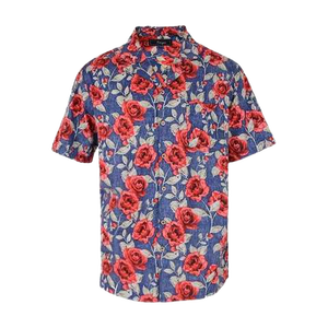 เสื้อยืดผู้ชายคุณภาพสูงสำหรับฤดูร้อน พิมพ์ลายตามสั่ง ติดกระดุม ลายดอกไม้ ออกกำลังกาย สวมใส่สบาย ทรงเข้ารูป พิมพ์ลายกราฟิก - Product Image 4