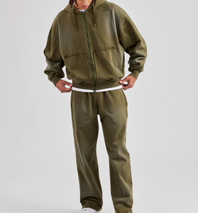 Top Trending Hombres de moda Fleece y poliéster Lavado Chándales Con capucha Slim Fit Cómodo Diseño único Trajes de sudor - Product Image 3