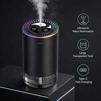 Diffuseur d'huiles essentielles intelligent pour voiture, humidificateur Vortex, commande tactile, ultra silencieux, arrêt automatique, deux modes de diffusion, aromathérapie pour voiture et maison