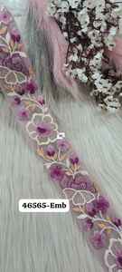 Cordones florales bordados con clase exclusivos hechos a medida en 2 pulgadas de ancho en tres opciones de color para prendas y para reventa. - Product Image 5