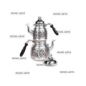 Bouilloire à thé en aluminium faite à la main avec poignées en bois forme ronde théière à café de taille personnalisée à vendre - Product Image 3