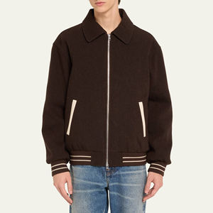 แจ็คเก็ตเบสบอลกันน้ำคุณภาพสูงสำหรับผู้ชาย ทรงโอเวอร์ไซส์ ซิปหน้า แฟชั่นใหม่สำหรับฤดูหนาว แขนผ้าแคนวาส มีฮู้ด สไตล์วาร์ซิตี้ - Product Image 4