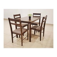 Ensemble de table et de chaises de salle à manger en bois de caoutchouc malaisien moderne de qualité supérieure, construction durable et démontable