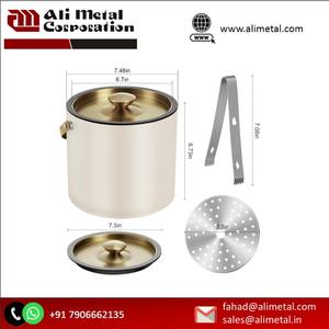 Cubo de hielo de metal hecho a mano con tamaño y forma personalizables con diseño único para bodas-Cerveza de vino específica para enfriamiento de champán - Product Image 4