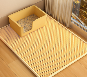 Tapis de récupération de litière pour chats et chiens en silicone double couche, imperméable, antidérapant, pliable, durable et souple - Accessoires de voyage pour voiture - Product Image 2