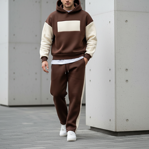 Chándal de Forro Polar con Capucha para Hombre, Otoño, Alta Calidad OEM, Ropa Personalizada, Estilo Casual Urbano, Estampado Sólido, 2 Colores, 100% Algodón - Product Image 5