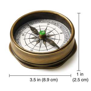 Brújula Náutica de Metal de Tamaño Completo con Detalles Grabados, Ideal para Exhibición en Escritorio, Decoración del Hogar o Vitrina de Coleccionista - Product Image 1