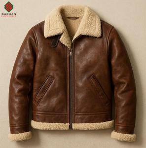 Chaqueta de Aviador Hecha a Mano para Hombre, Forro de Lana, Cuero Sintético, Estilo Casual, Regalo para Piloto de la RAF - Product Image 1