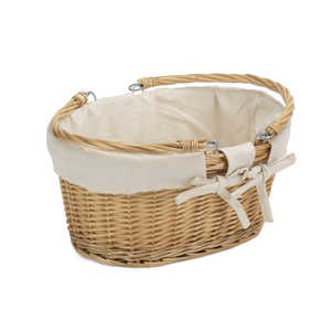 Panier de courses tressé en saule moyen avec poignée pivotante, naturel et durable, compagnon de courses extérieur, non revêtu, 41x30x18cm - Product Image 2