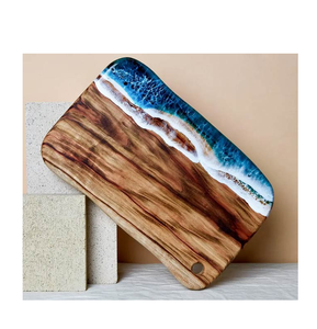 Planche à découper en bois et résine Planche de service de cuisine en bois d'acacia personnalisable Nouvel artisanat au design personnalisé - Product Image 5