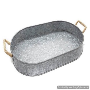 Hammered <b>Mirror</b> Polished Food Serving Tray With Unique Designing Two Strong Gold Color Handle for Home and Restaurant <b>Large</b> Tray - Product Image 6