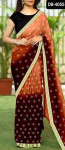 Blusa de seda Sari Banglori con borde exclusivo de moda, piezas confeccionadas de lujo Georgette Pedding Foil Print, ropa étnica para India - Product Image 3