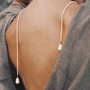 Collier long multi-positions en fausses perles, pendentif baroque en forme de larme, chaîne de pull, accessoires de mode élégants pour femmes - Product Image 5