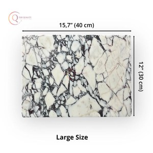 Planche à découper de cuisine en marbre brillant pur design fantaisie planche à découper rectangulaire personnalisée en gros blocs à découper blancs et bruns - Product Image 4