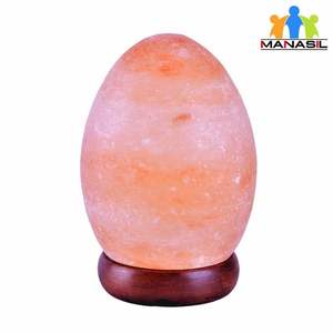 Lámpara de sal rosa del Himalaya en forma de cuenco de huevo con amor tallado en base de madera para decoración del hogar y bienestar - Product Image 5